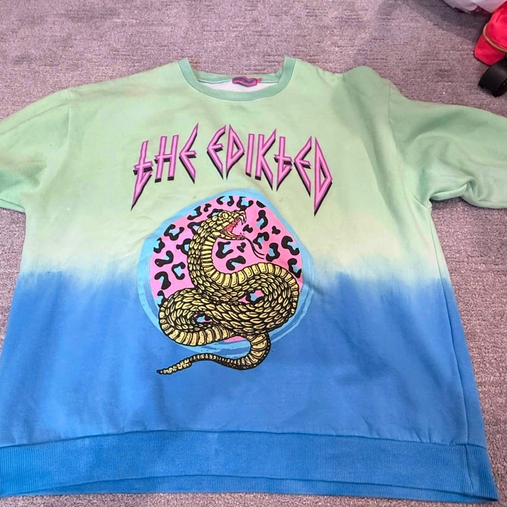 Edikted Green and Blue Gradient Sweatshirt